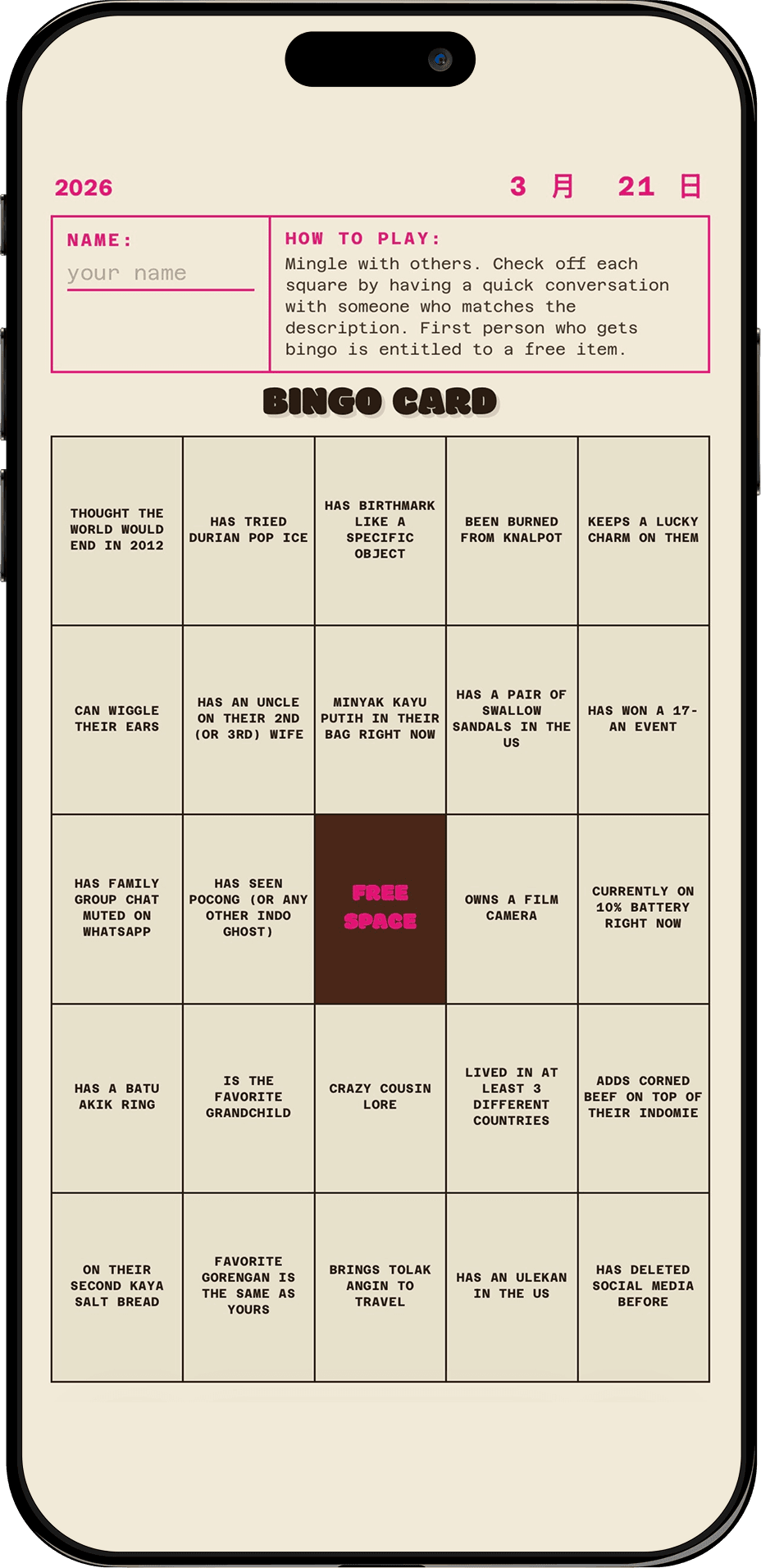 Bingo Game